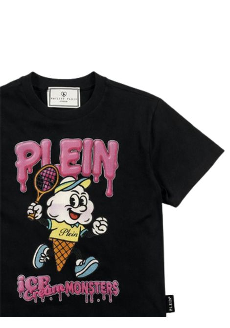 T-shirt bambina nera in cotone Philipp Plein | GTH210NERO